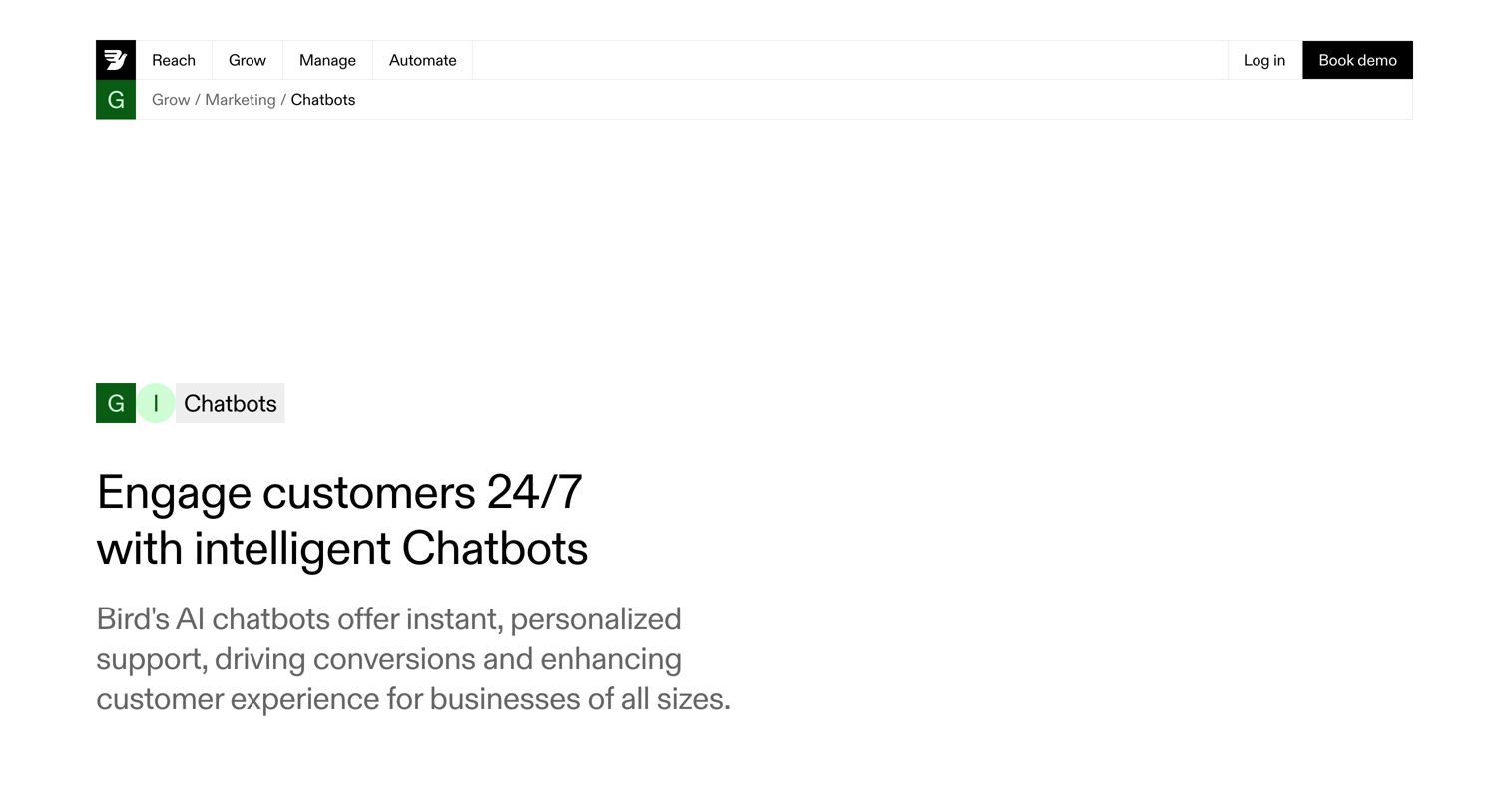 Bird - AI Chatbot Platform for Customer Service & Marketing  Bird CRM screen