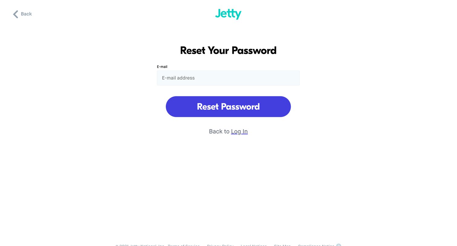Jetty - Jetty | Login screen