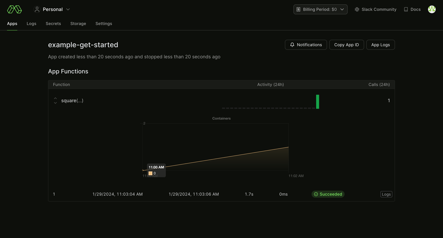 Modal screen