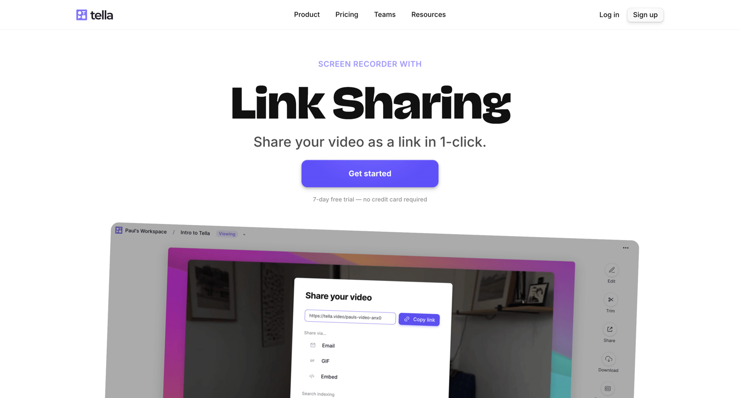 Tella - Screen Recorder with Link Sharing — Tella screen