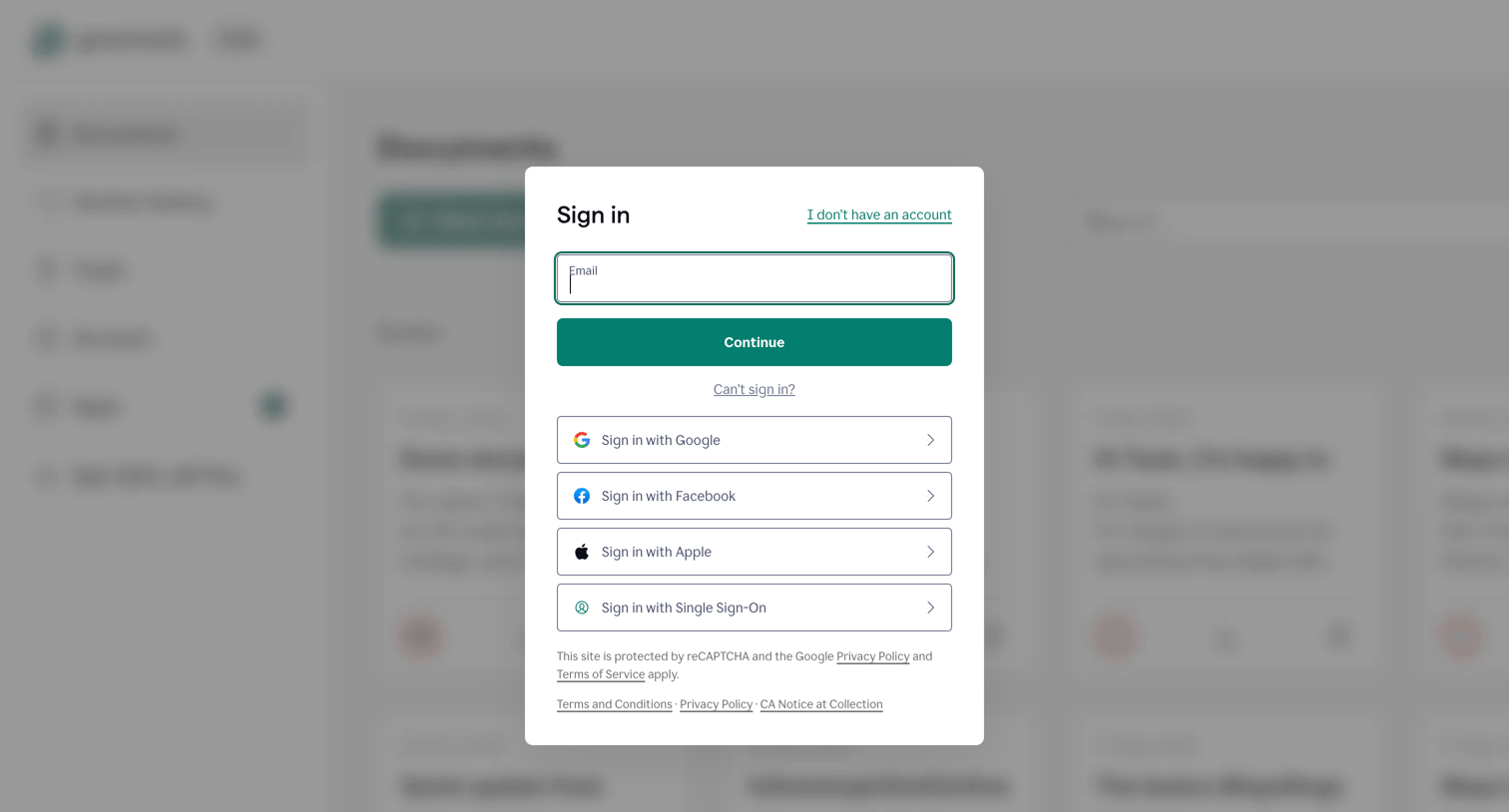 Grammarly - Login | Grammarly screen