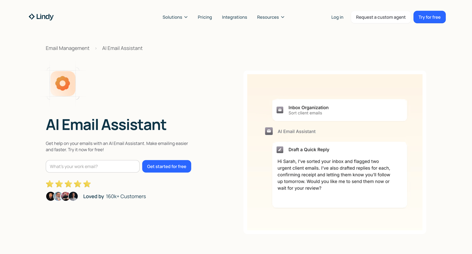 Lindy - AI Email Assistant - Free To Try, Set Up in 30 Seconds screen