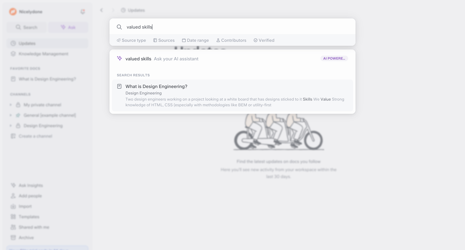 Slite - My private channel screen