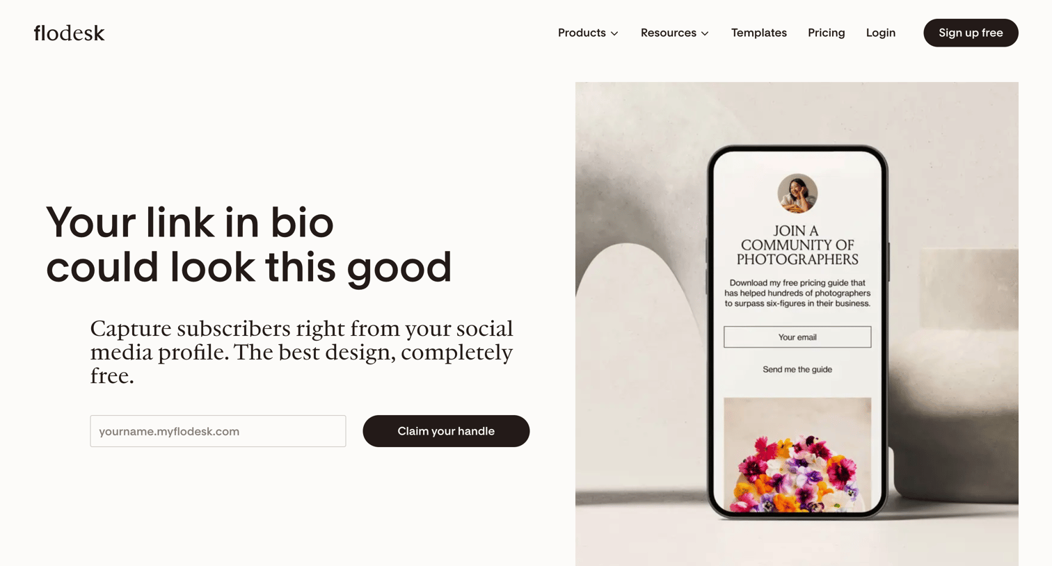 Flodesk - Flodesk Link in bio | Grow Your Audience with Flodesk screen