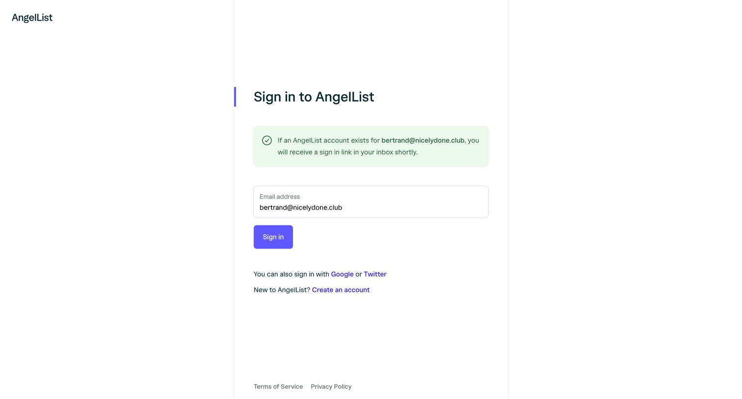 Angellist - AngelList screen