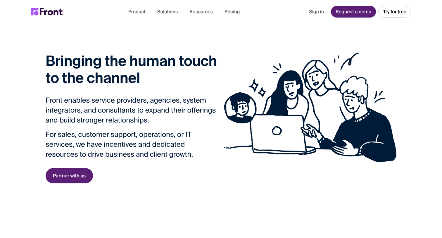 Front - Front Partner Program | SaaS Channel Partner screen