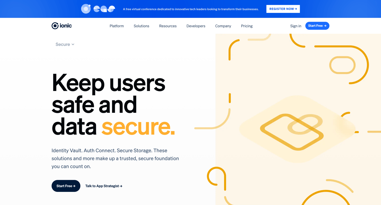 Ionic - Secure - Ionic - The Cross-Platform App Development Leader screen