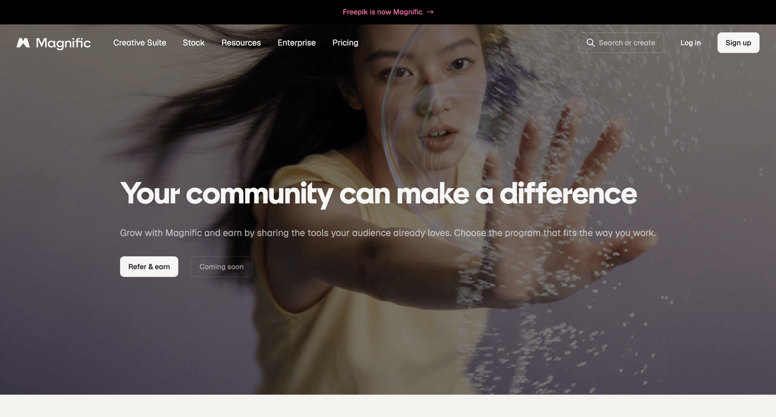 Magnific - Magnific Affiliate Program screen