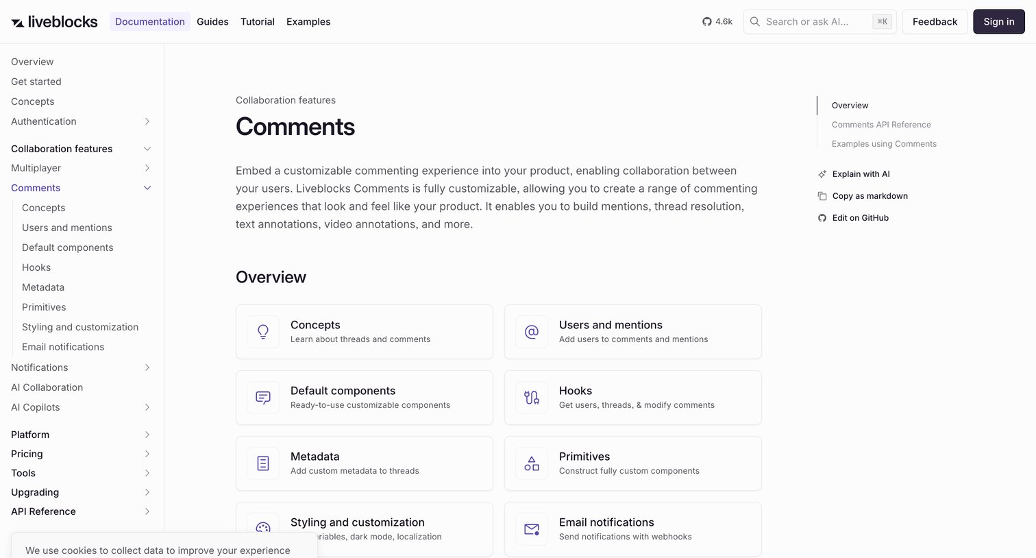 Liveblocks - Comments  Collaboration features  Liveblocks screen