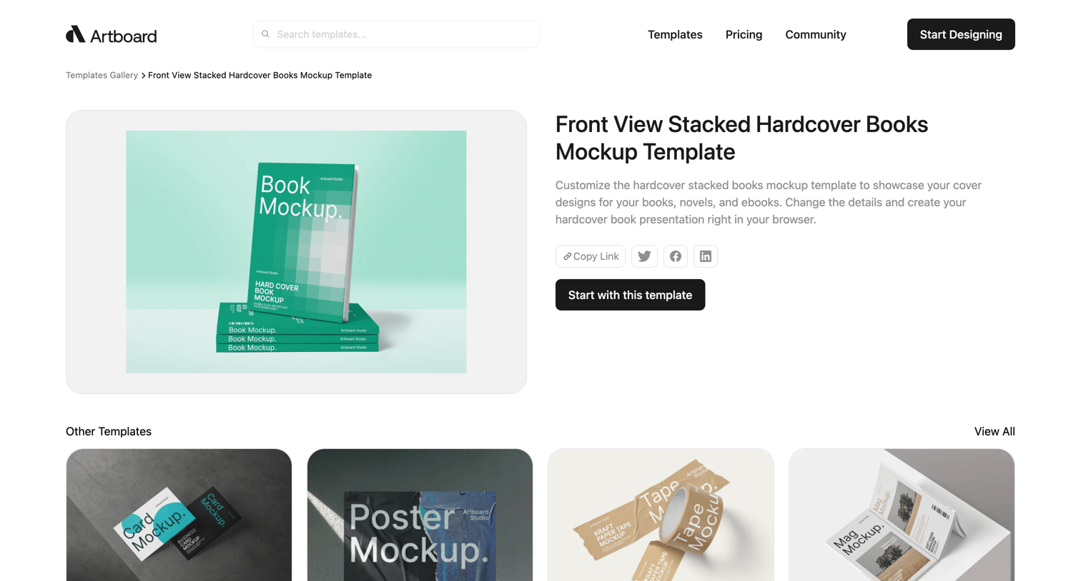 Artboard Studio - Front View Stacked Hardcover Books Mockup Template - Artboard Stu screen