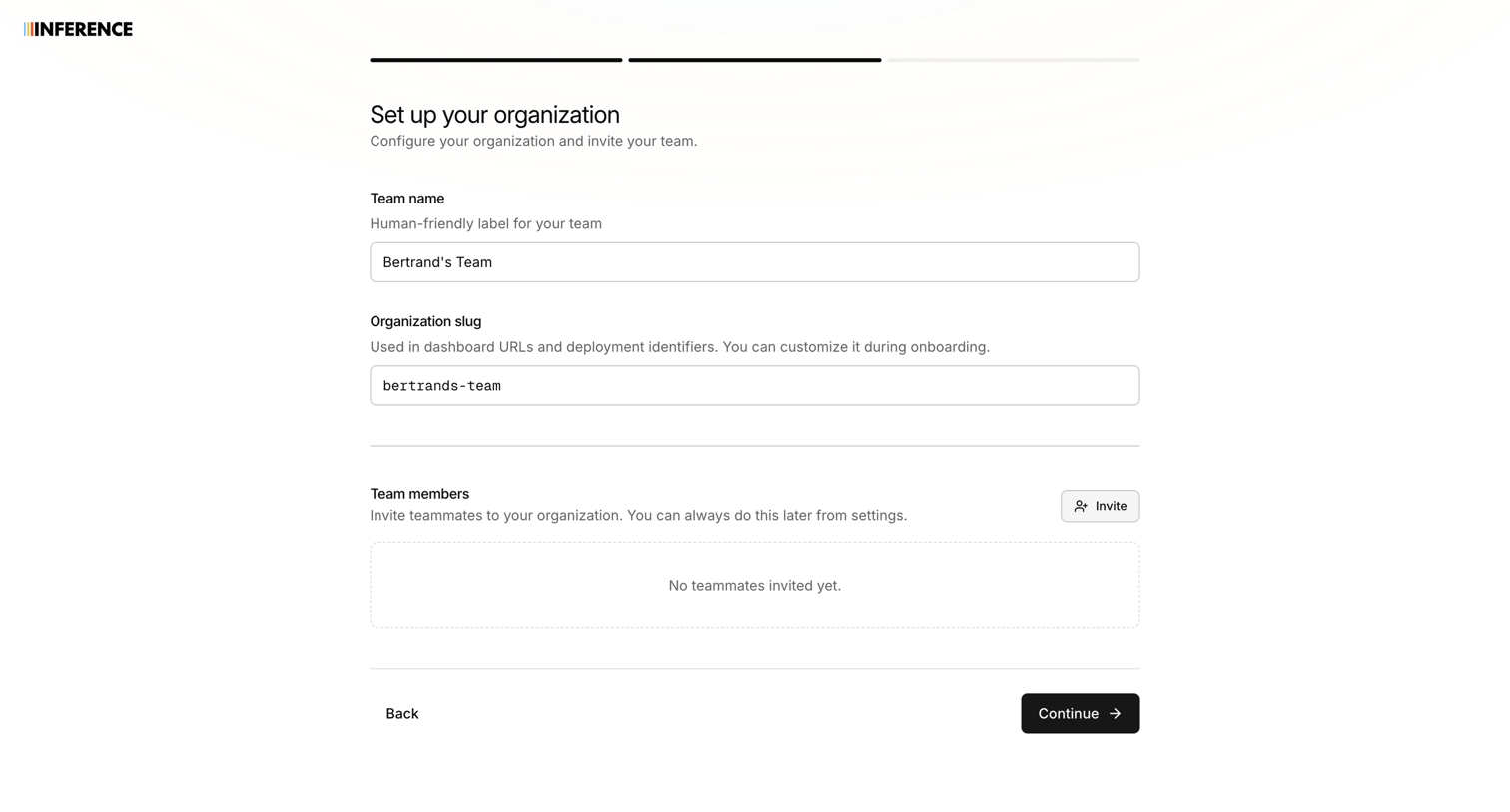 Inference - Inference.net | Full-Stack LLM Lifecycle Platform screen