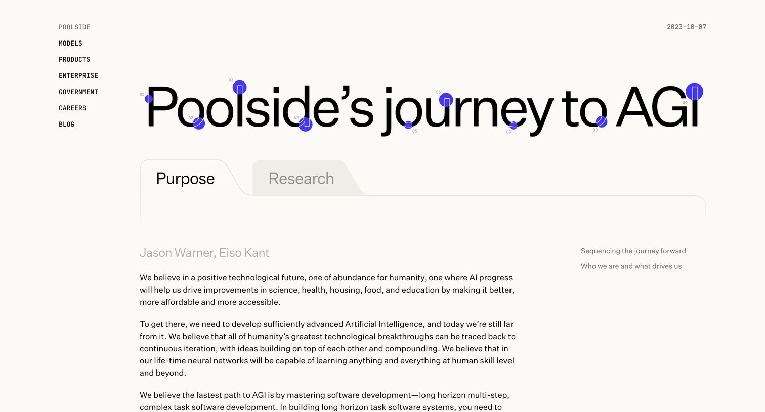 Poolside - Our vision Purpose — Poolside screen