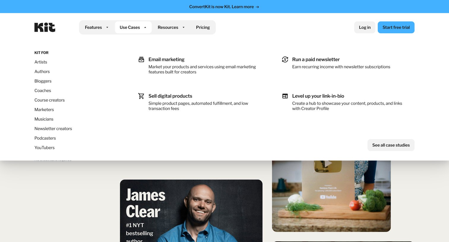 Kit - Kit formerly ConvertKit The Email-First OS for Purpose-Driven Cre screen