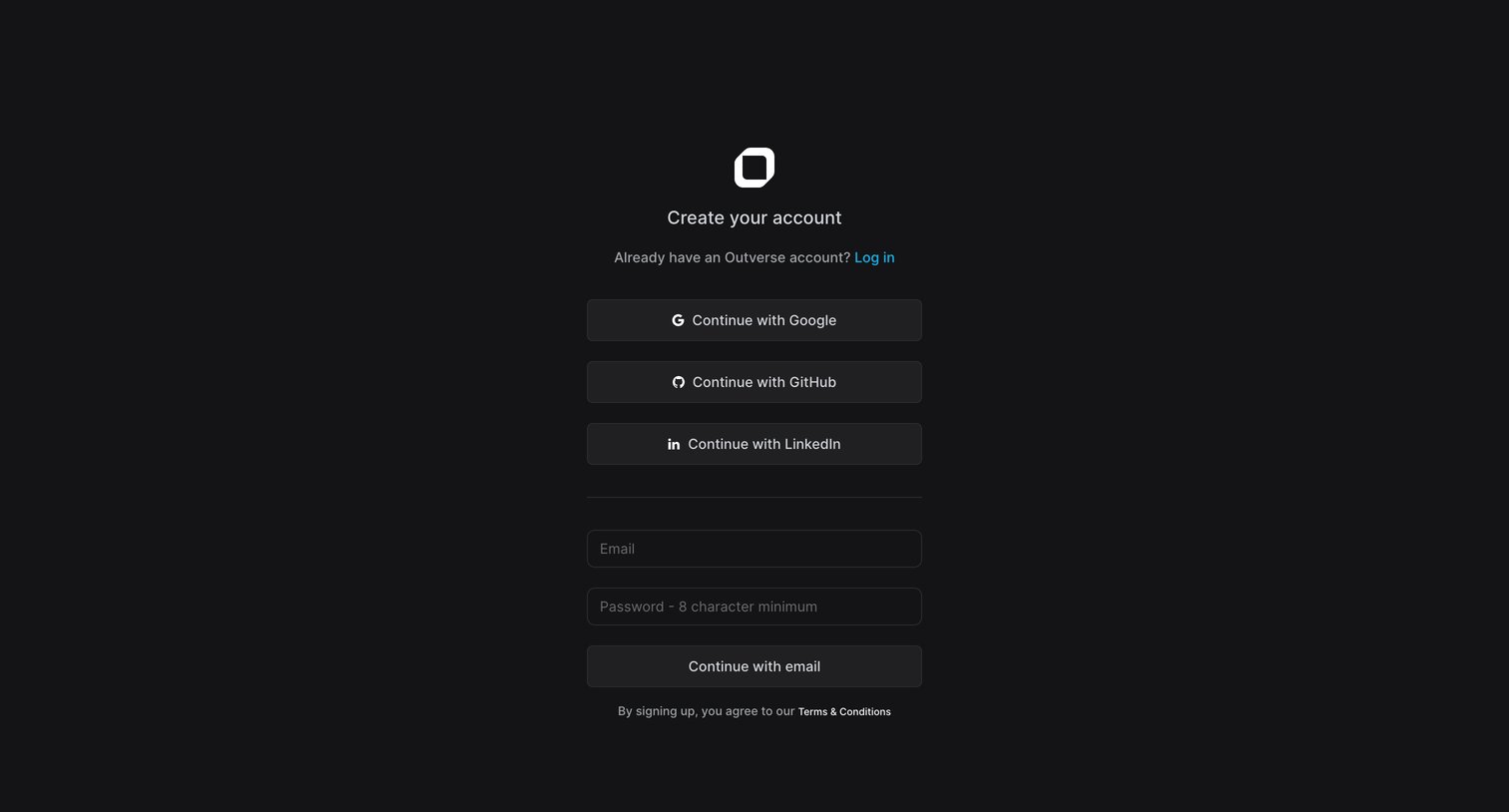 Outverse screen