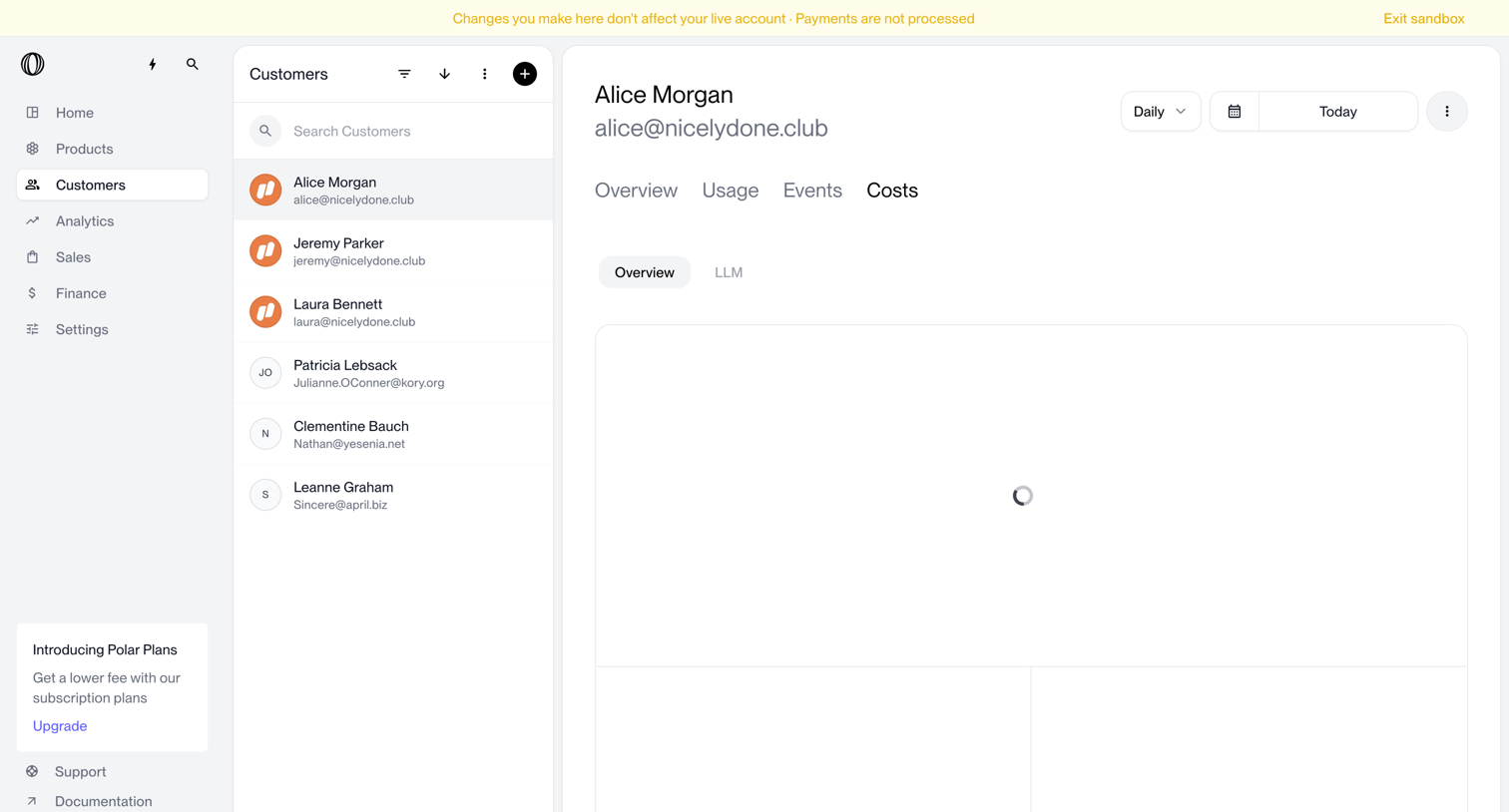 Polar - Alice Morgan · Costs | Nicelydone | Polar screen