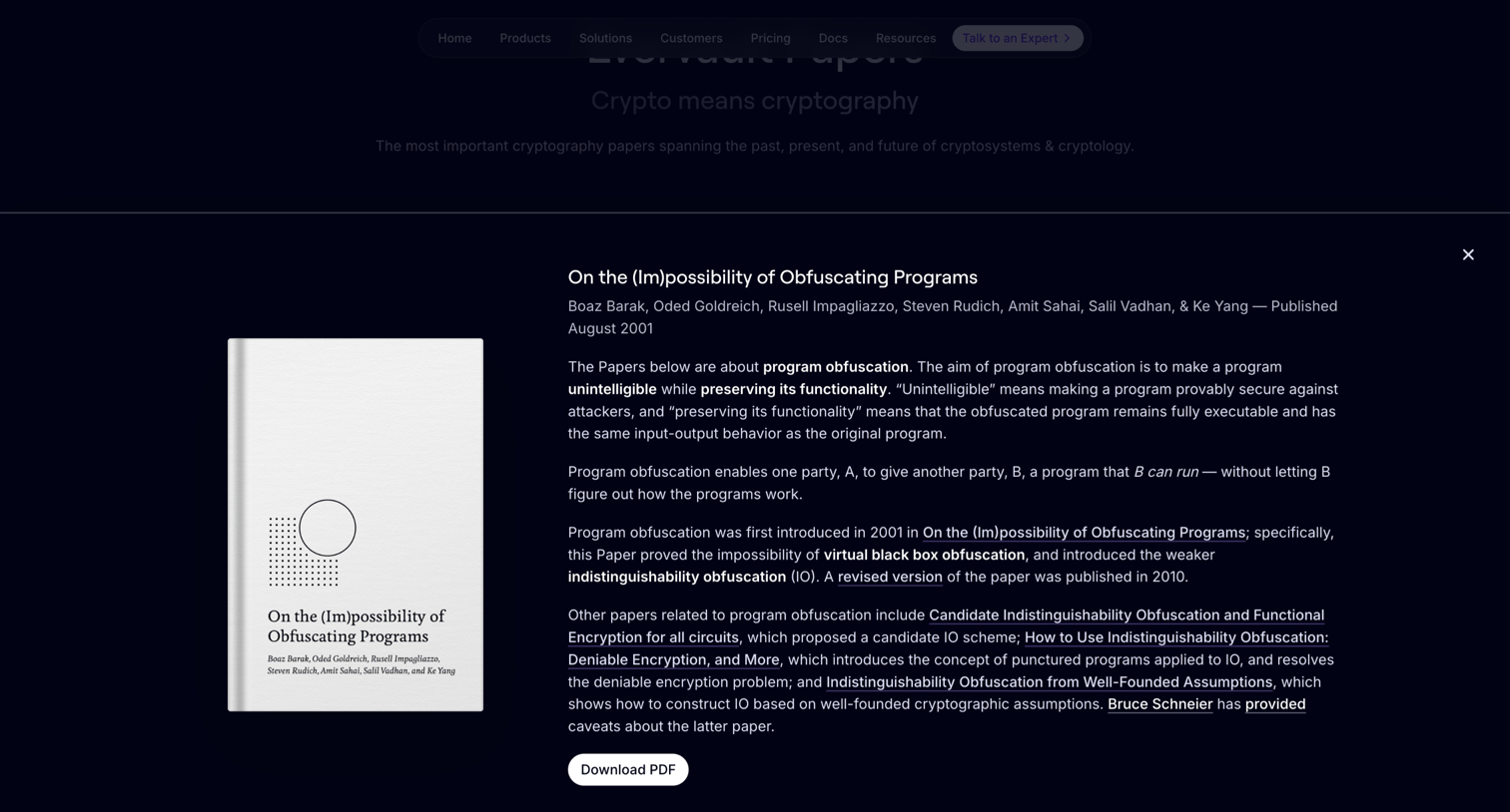 Evervault - On the (Im)possibility of Obfuscating Programs — Evervault screen