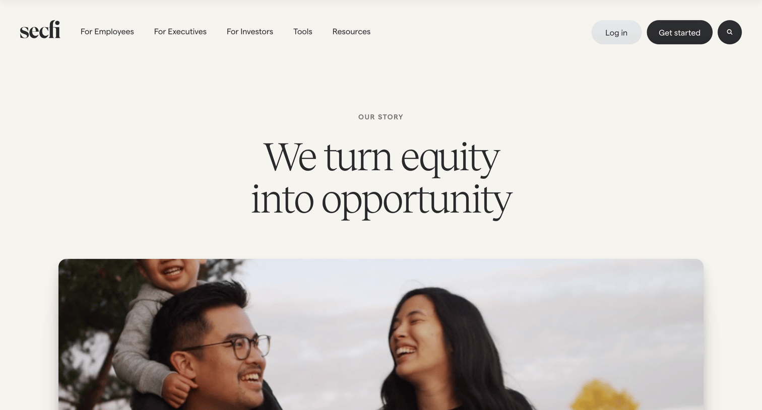 Secfi - The startup communitys largest equity advocate — Secfi screen