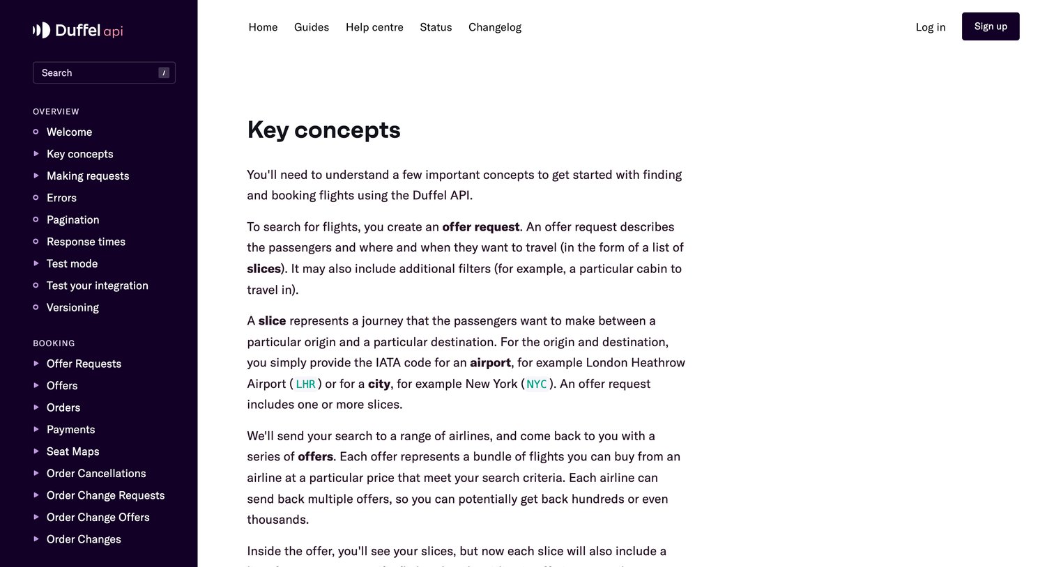 Duffel - Key concepts | API Reference – Duffel screen