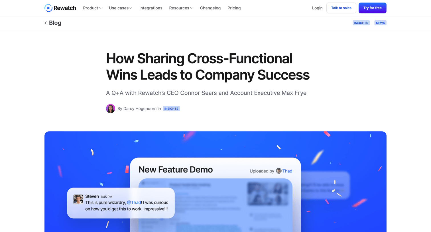 Rewatch - How Sharing Cross-Functional Wins Leads to Company Success screen