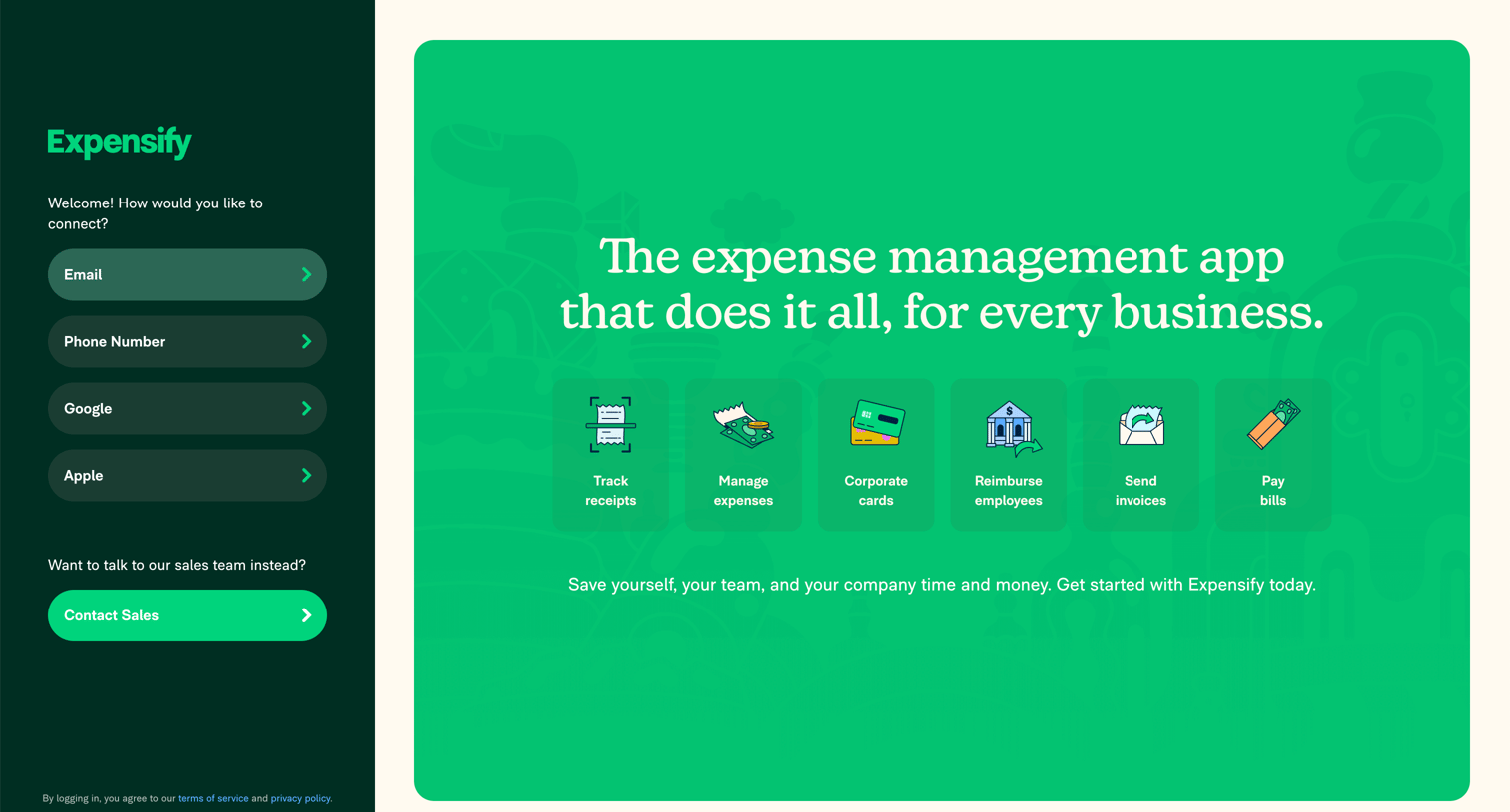 Expensify - Expensify | Spend Management Software for Receipts  Expenses screen