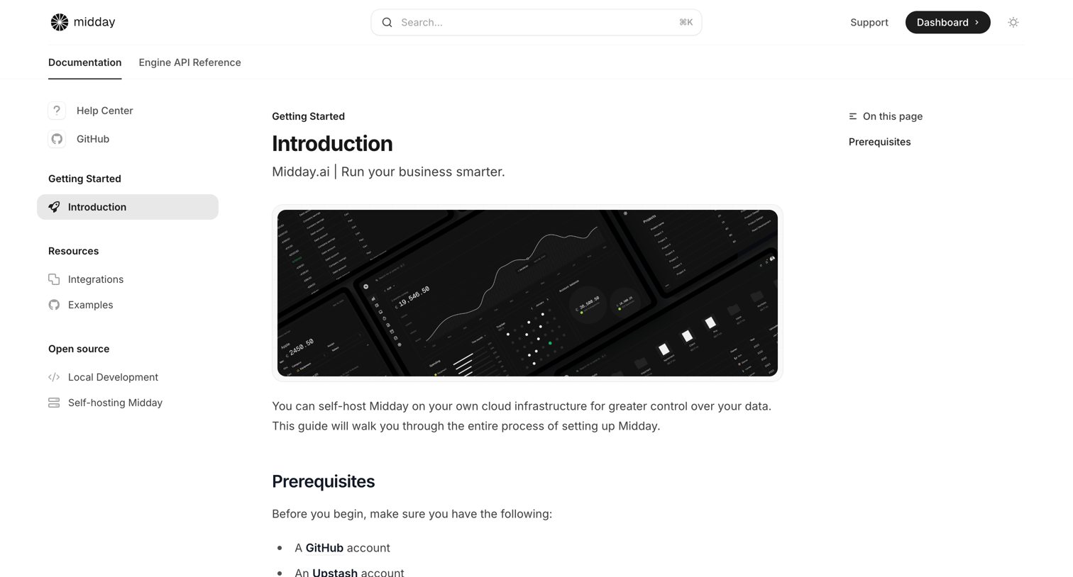 Midday - Getting Started with Midday.ai - Documentation screen