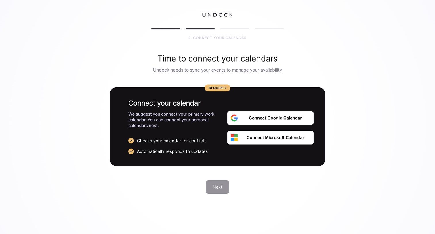 Undock screen