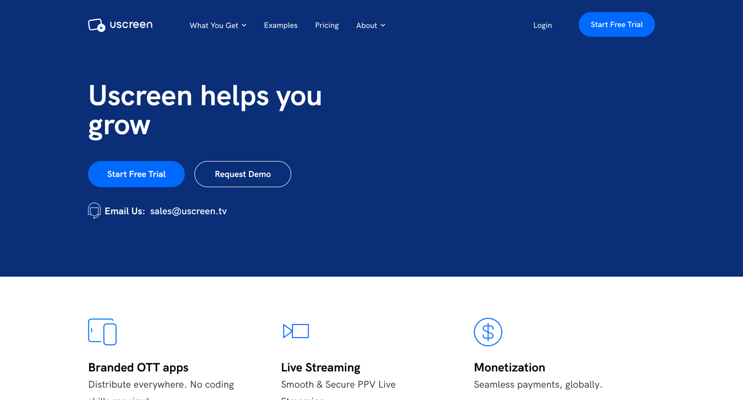 Uscreen - White Label VOD Streaming Platform Features Overview | Uscreen screen