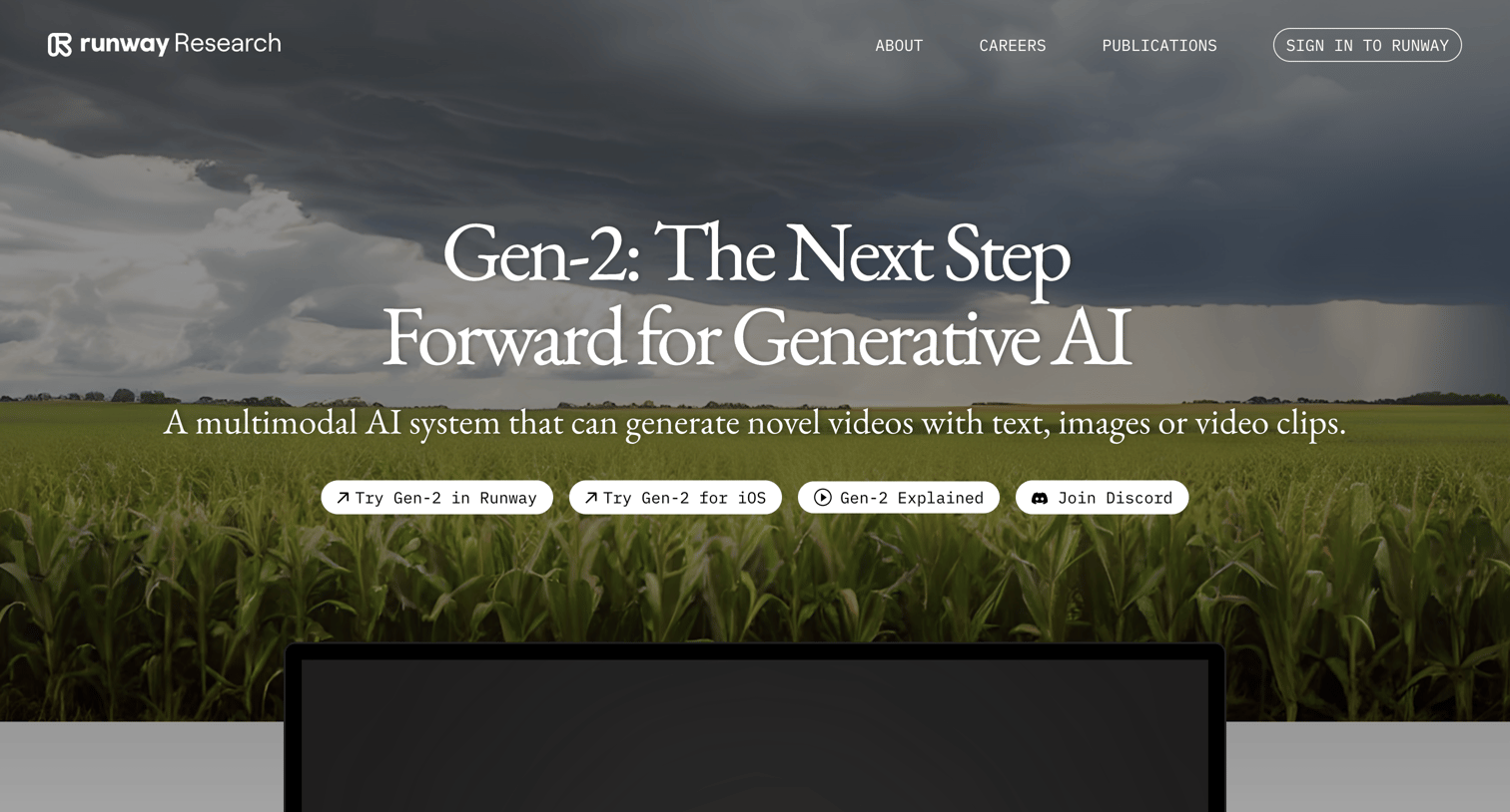 Runway - Gen-2 by Runway screen