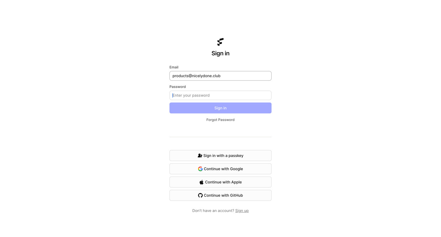 FeatureOS - Sign in | FeatureOS screen