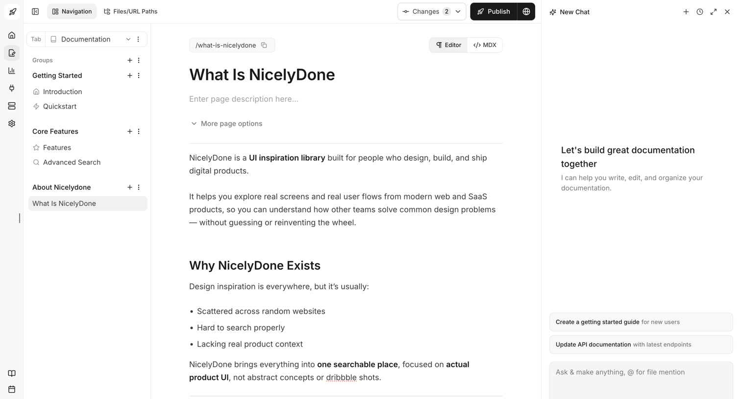 Documentation.AI - Dashboard - Documentation.AI screen