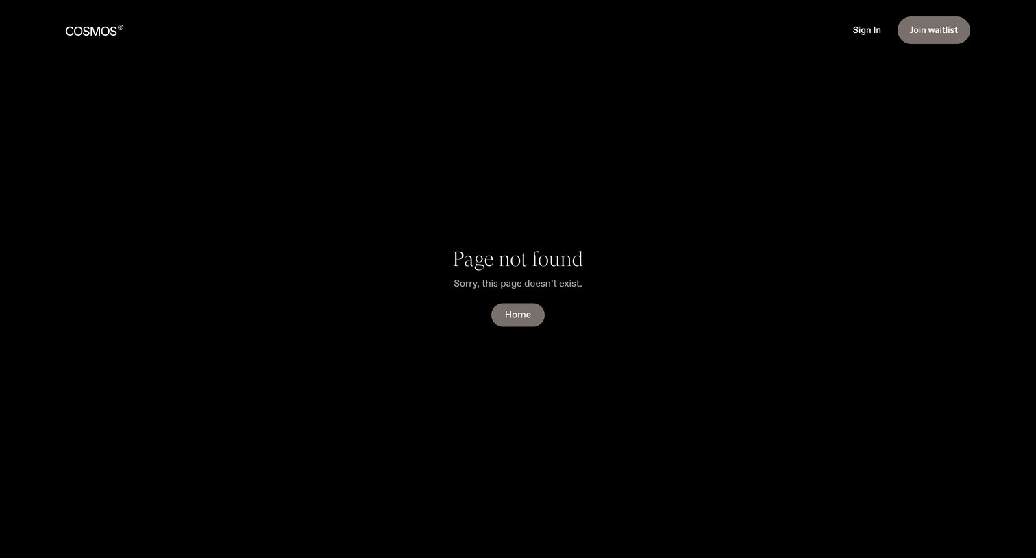 Cosmos - Page not found | Cosmos screen