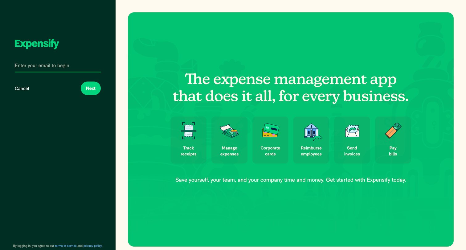Expensify - Expensify | Spend Management Software for Receipts  Expenses screen