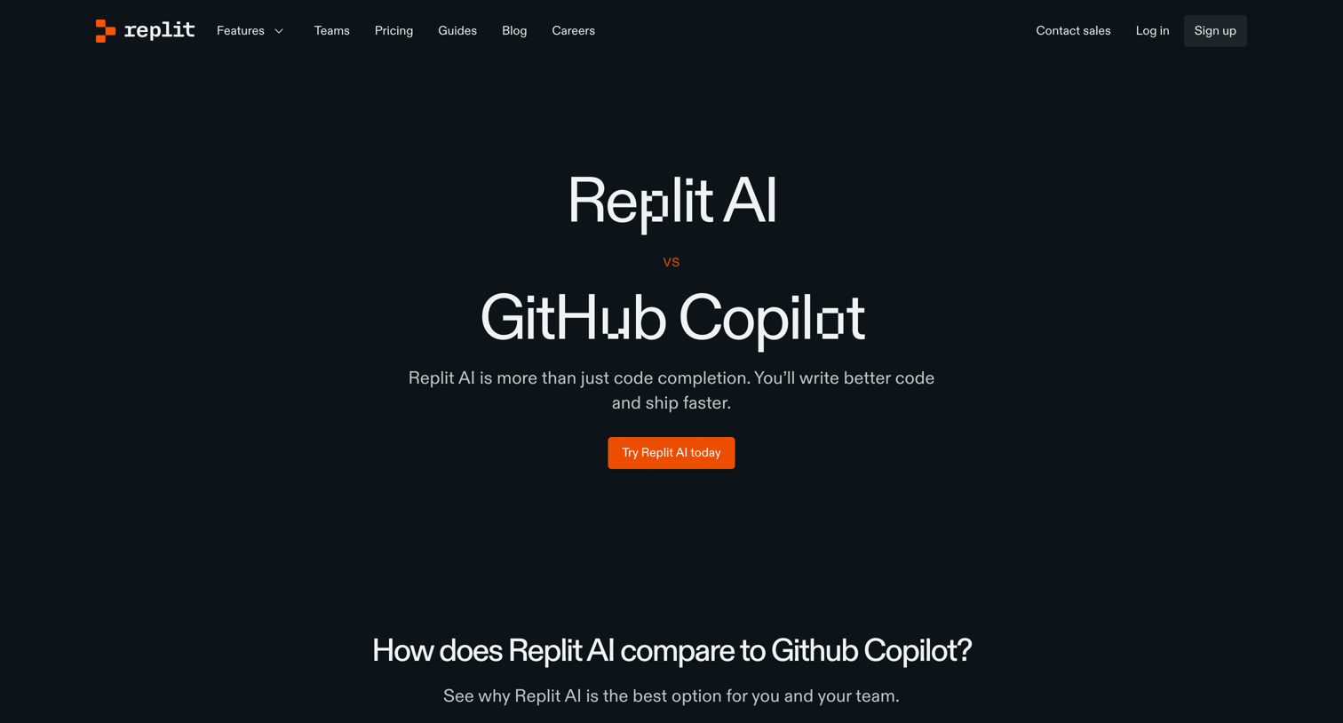 Replit - Comparison - Replit screen
