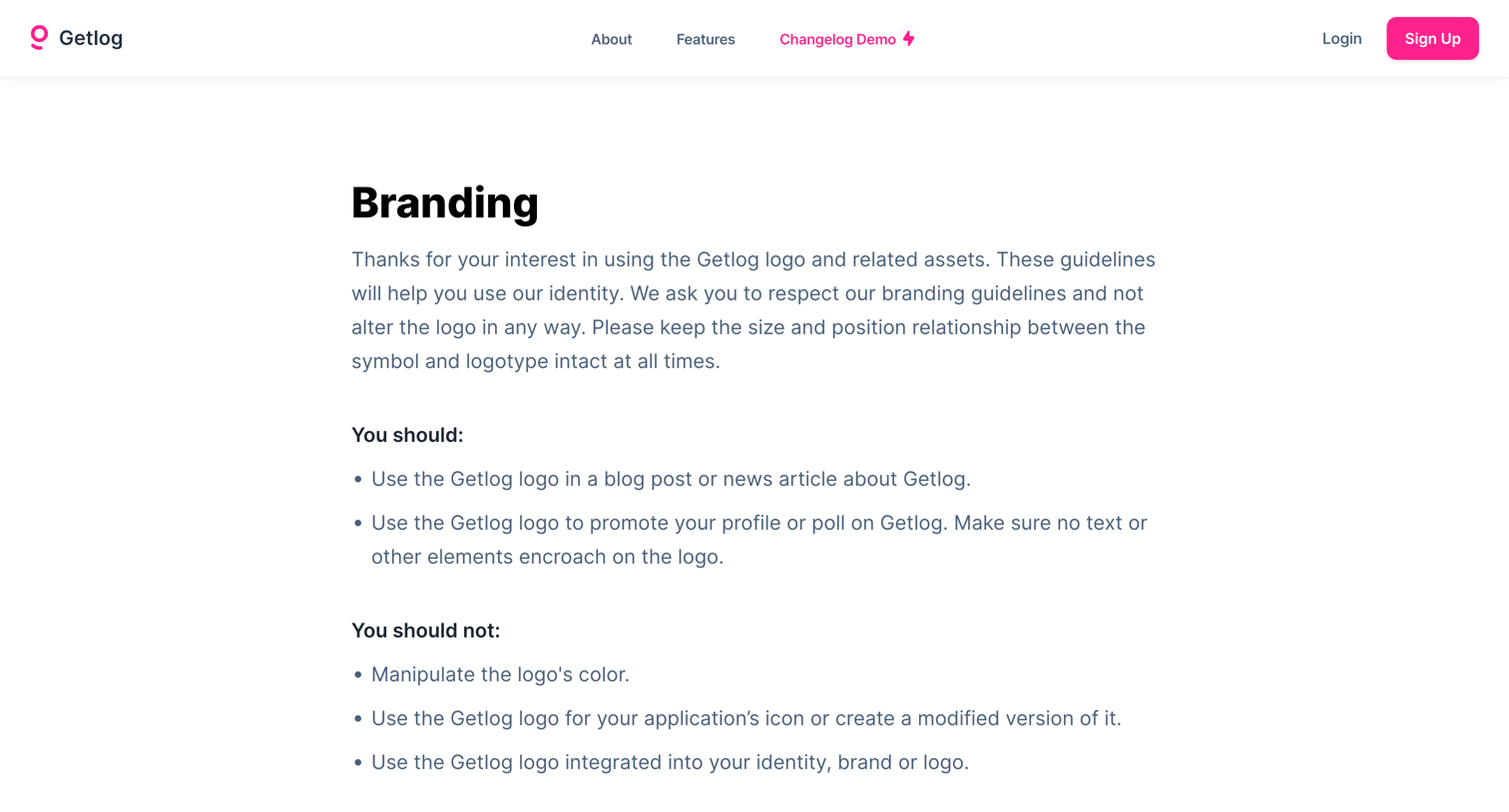 Getlog - Getlog - Brand screen