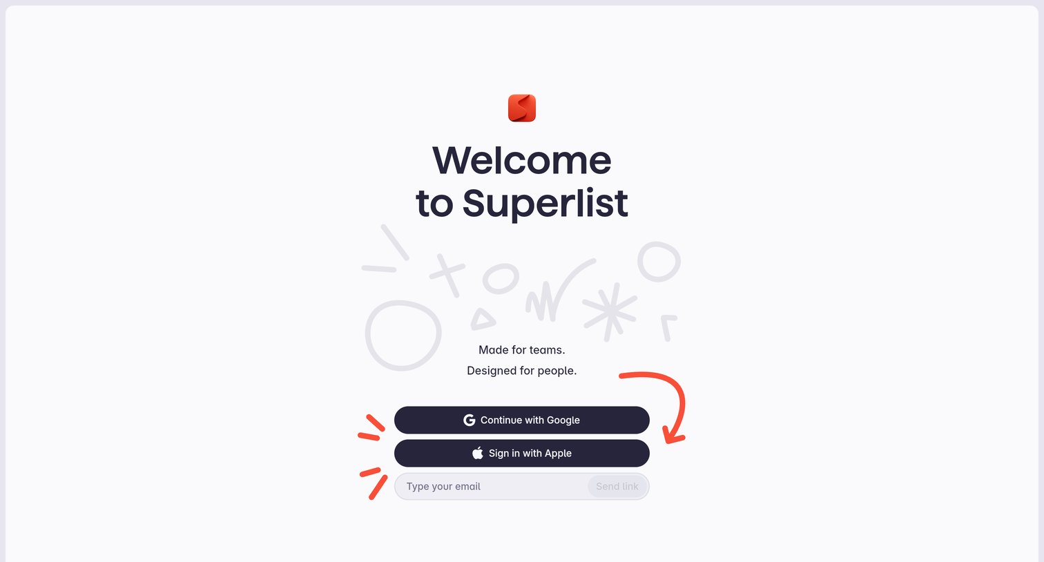 Superlist screen