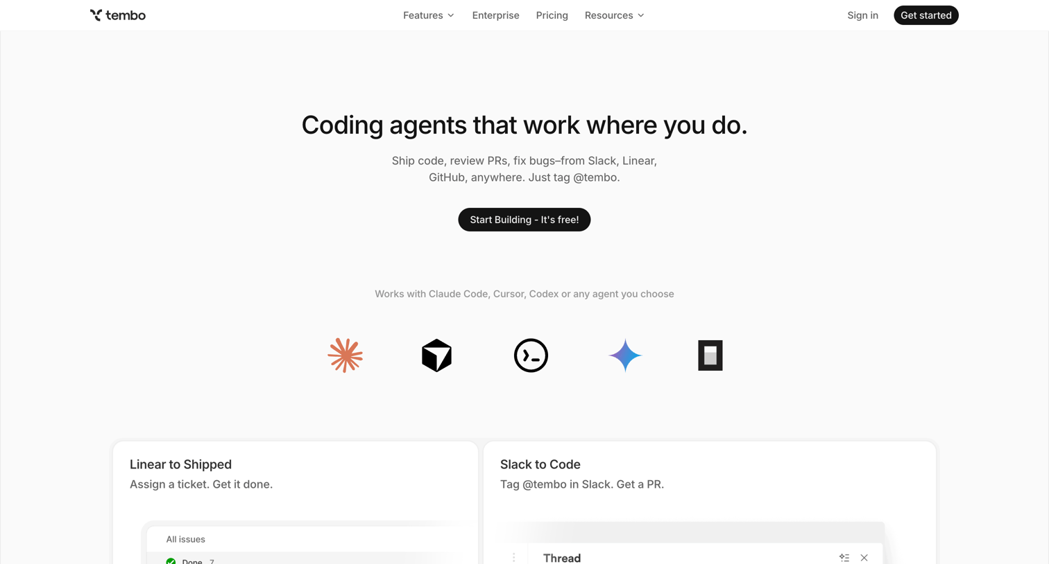 Tembo — Coding agents that work where you do from Tembo