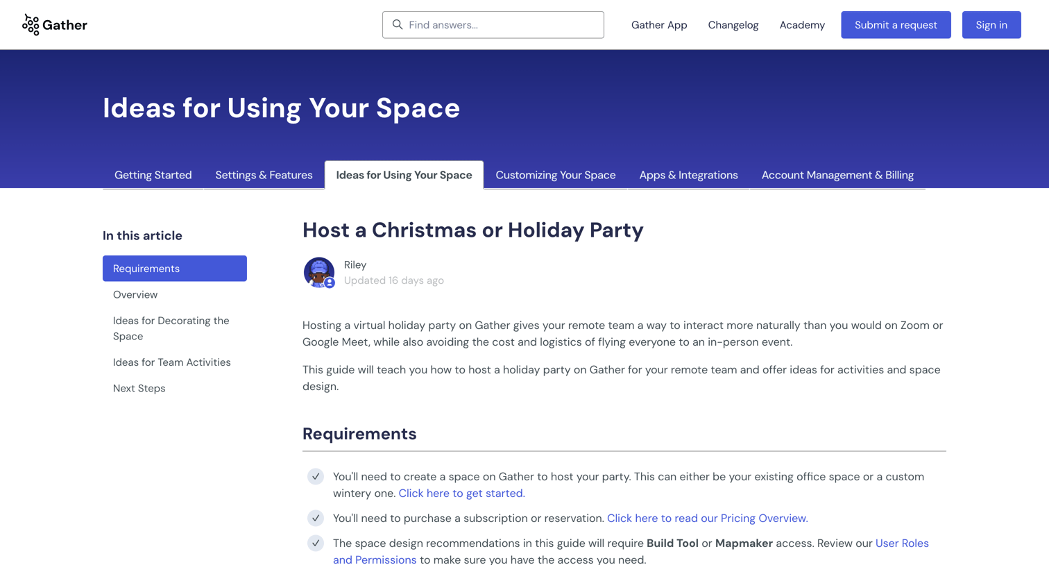 Gather - Host a Christmas or Holiday Party – Gather screen