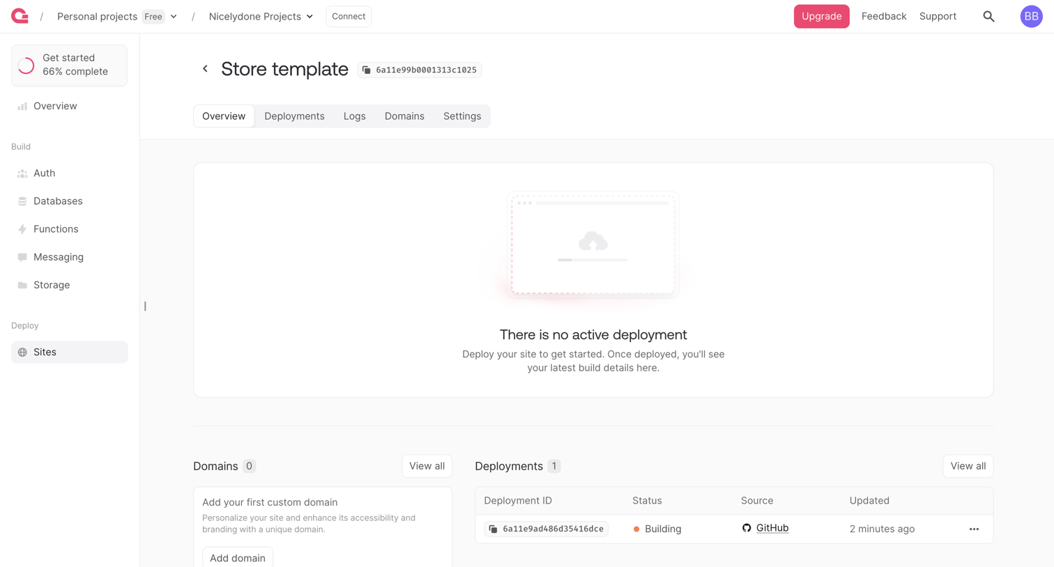 Appwrite - Site - Appwrite screen