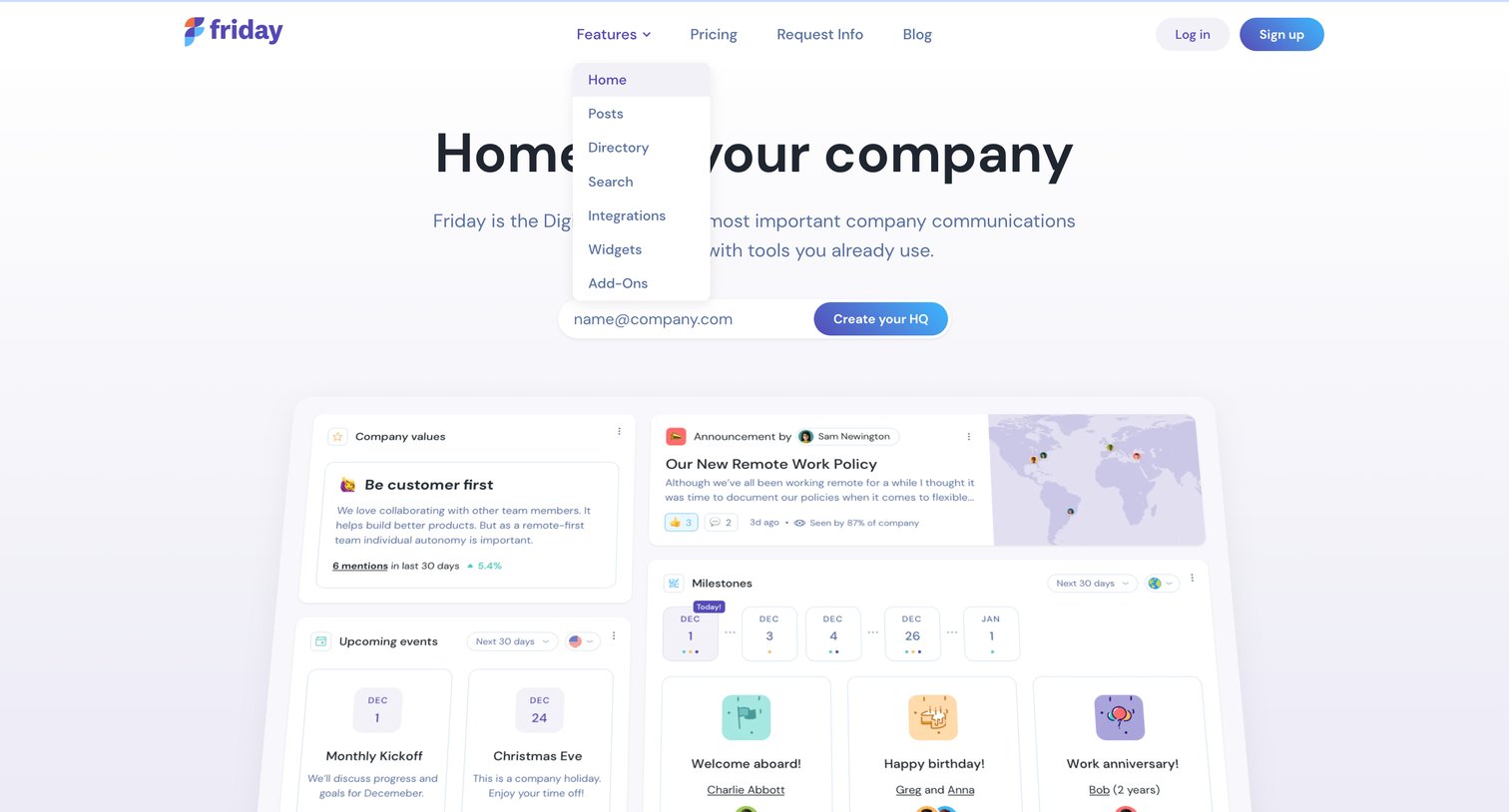 Friday - The Digital HQ for working from anywhere | Friday.app screen