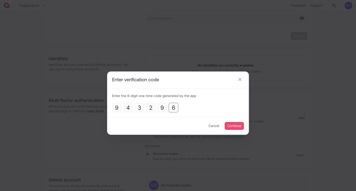 Appwrite - User - Appwrite screen