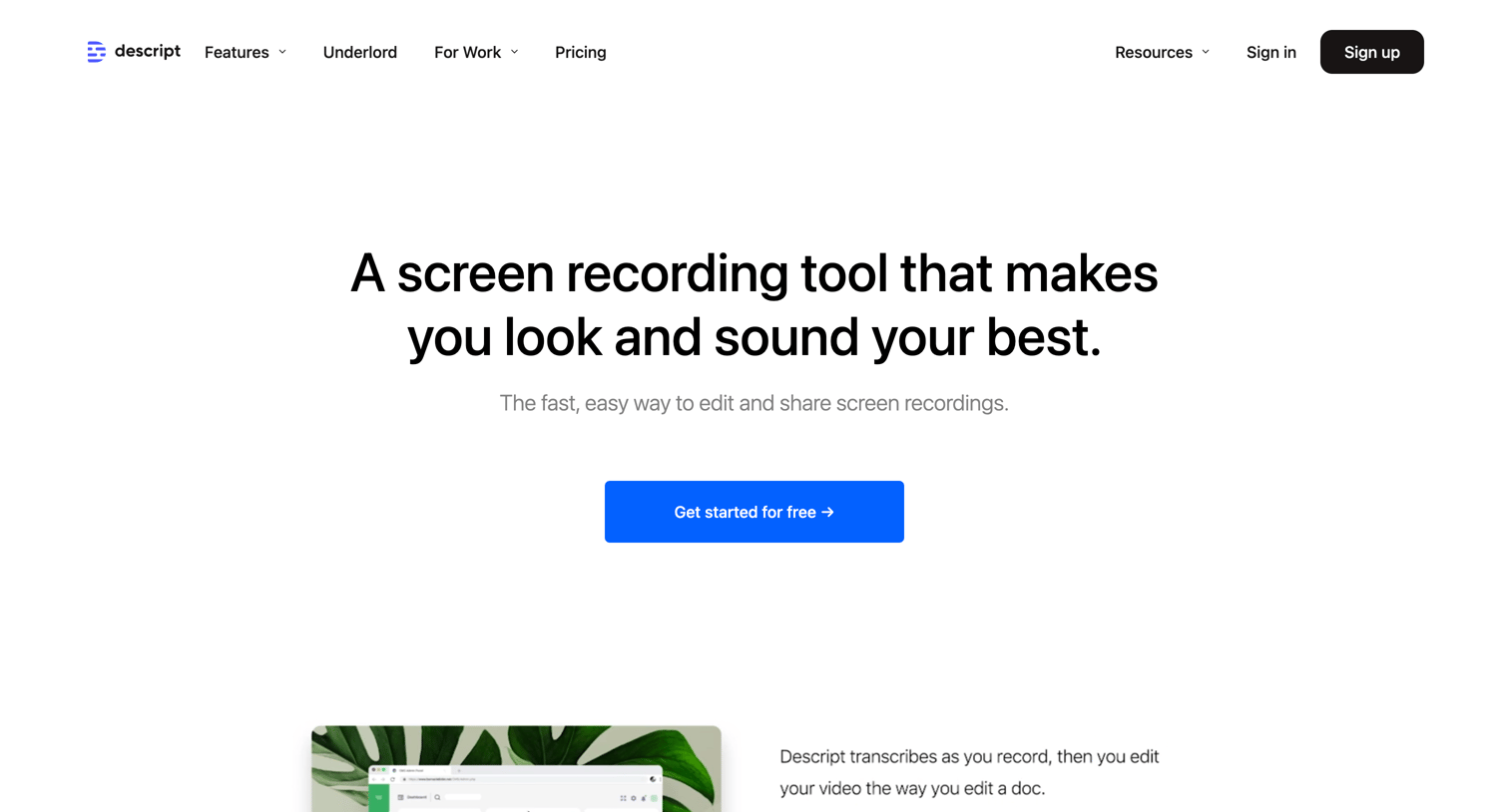 Descript - Screen Recording Software for Windows | Mac Descript screen