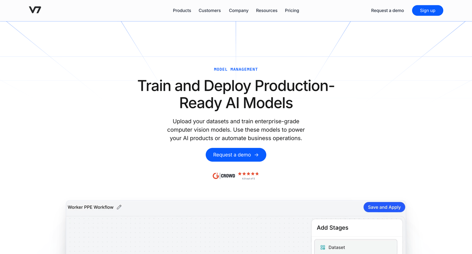 V7 - Train, Run, and Improve Your ML Models with V7 screen