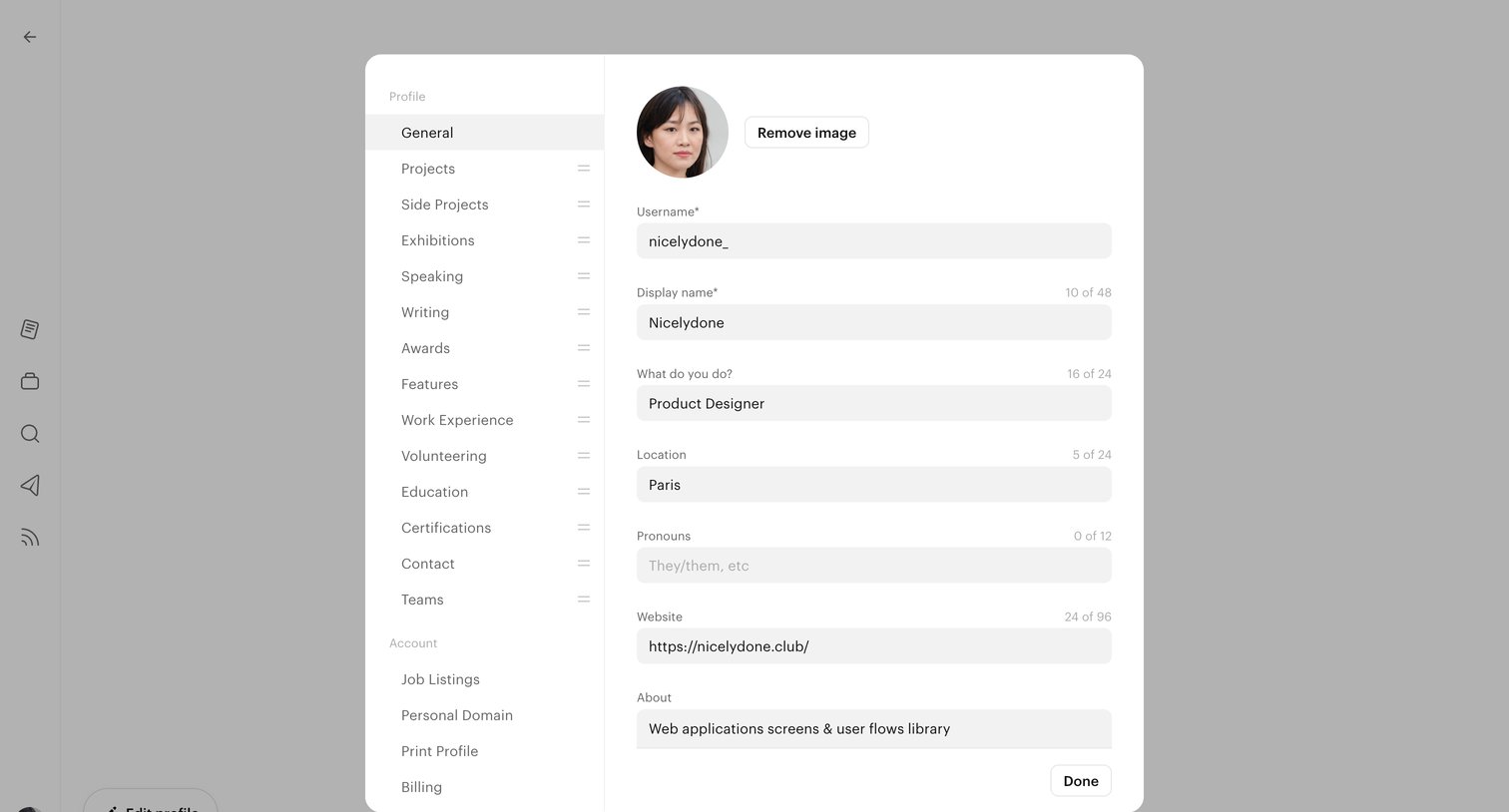 Read.cv - Nicelydone screen