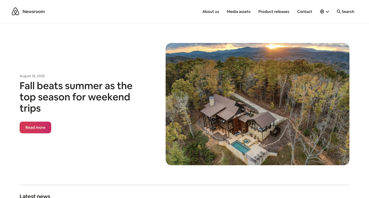 Airbnb - Airbnb Newsroom screen