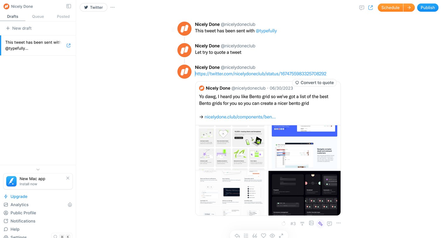 Typefully screen