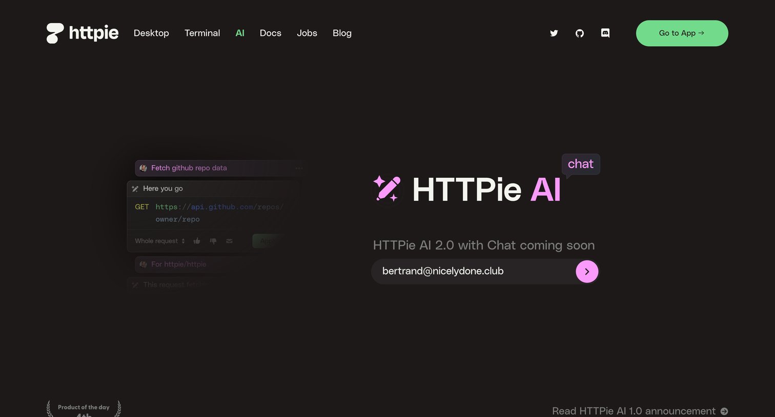 Httpie - HTTPie AI — a new way to interact with APIs screen