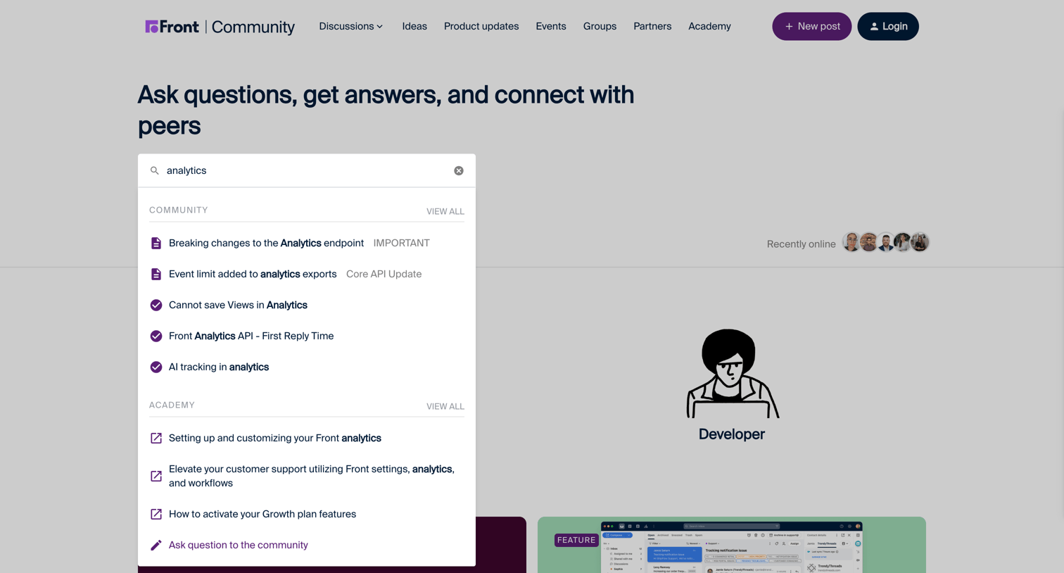 Front - Front Community | Community screen