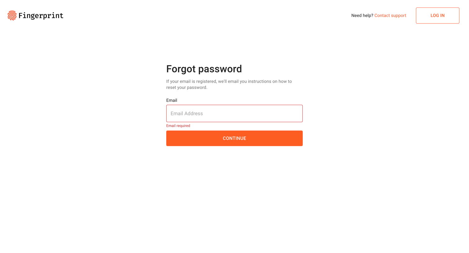 Fingerprint - Forgot Password | Fingerprint screen