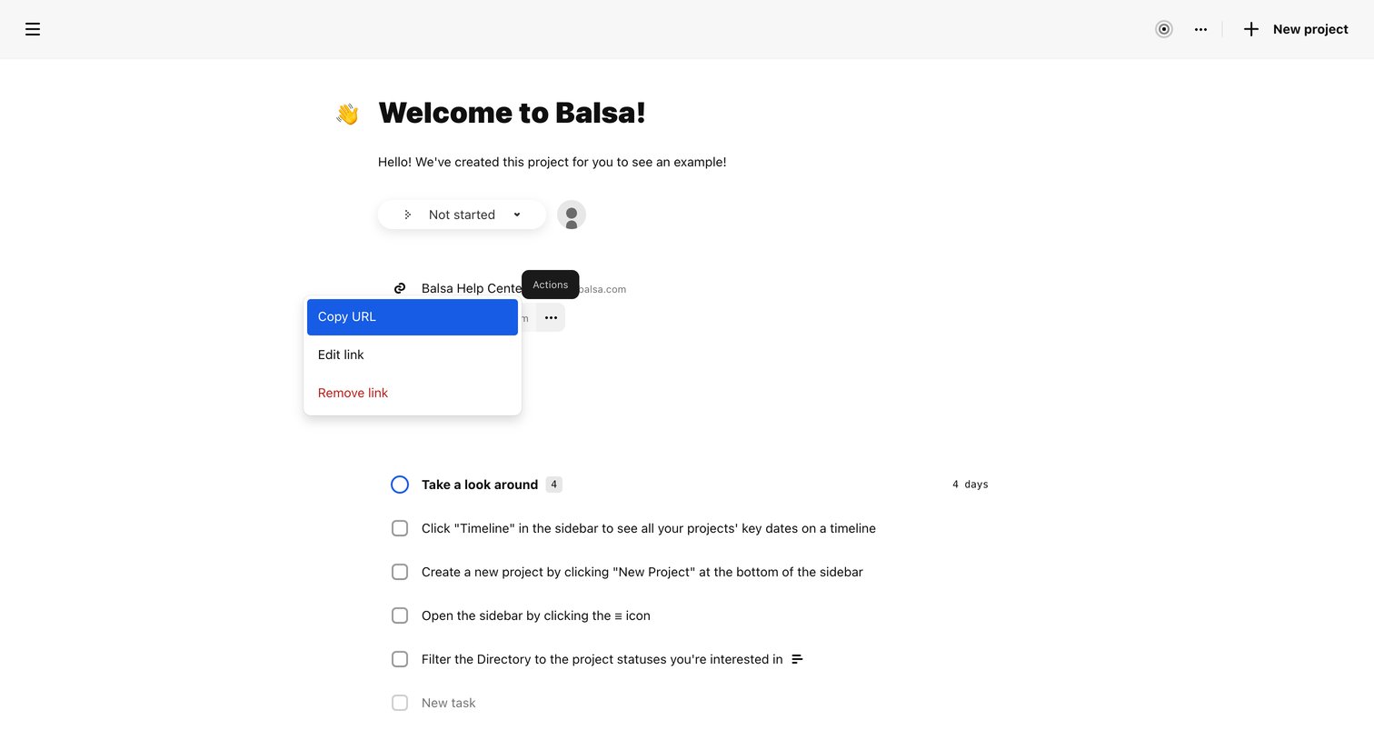 Balsa - Welcome to Balsa! | Balsa screen