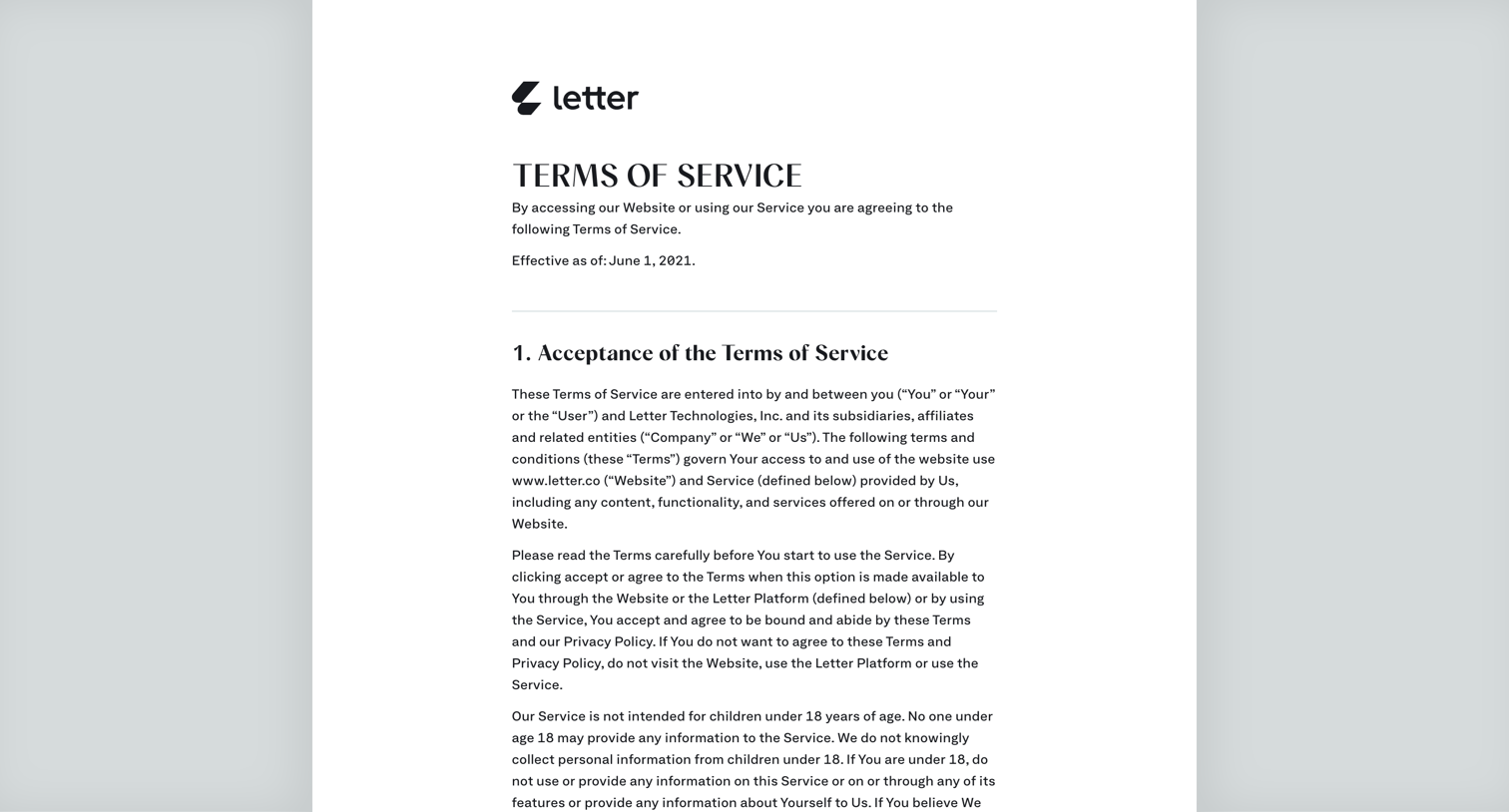 Letter - Letter | Better than banking screen